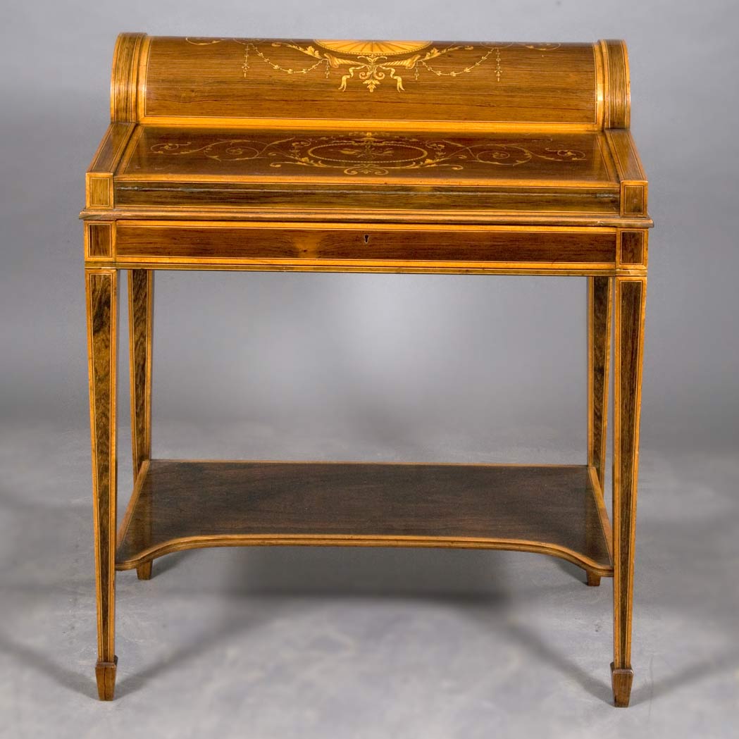 Appraisal: Edwardian Inlaid Mahogany Lady's Writing Desk Height inches width inches