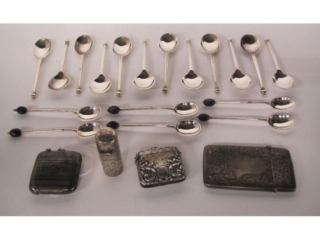 Appraisal: Lot comprising set of twelve silver coffee spoons set of