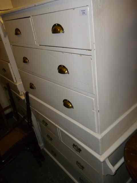 Appraisal: TWO WHITE PAINTED CHESTS of two short and two long