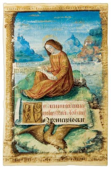 Appraisal: ILLUMINATED MANUSCRIPT LEAF France c - Attributed to Jean COLOMBE