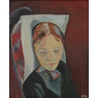 Appraisal: after Edvard Munch Norwegian - Oil on Panel Portrait of