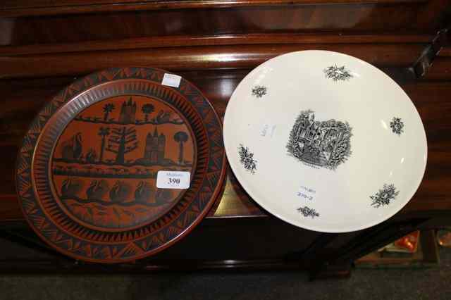 Appraisal: A SCOTTIE WILSON ROYAL WORCESTER CROWNWARE PLATE with stylised bird