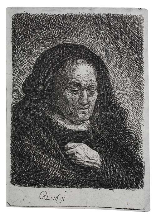 Appraisal: REMBRANDT VAN RIJN The Artist's Mother with her Hand on