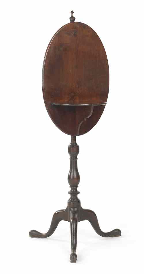 Appraisal: Rare Philadelphia Queen Anne walnut fire screen with candlestand ca