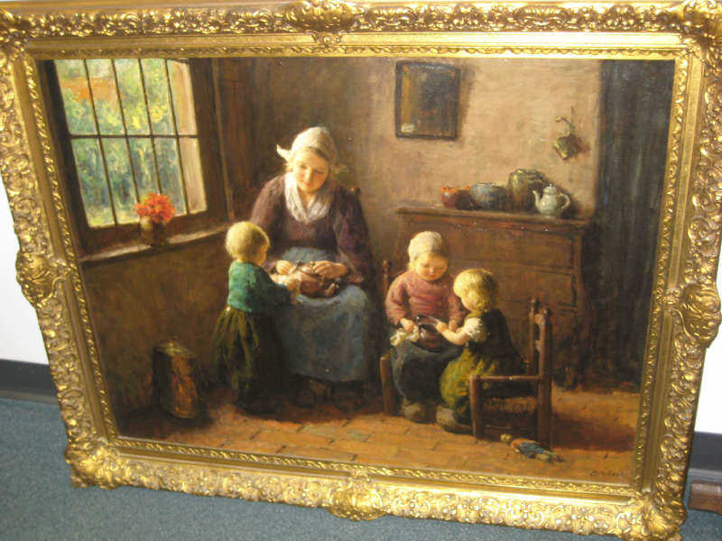 Appraisal: BERNARD POTHAST DUTCH - Mother's helpers oil on canvas signed