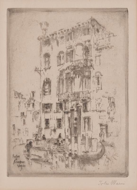 Appraisal: JOHN MARIN American - Sestiere Dosoduro Venezia etching JOHN MARIN