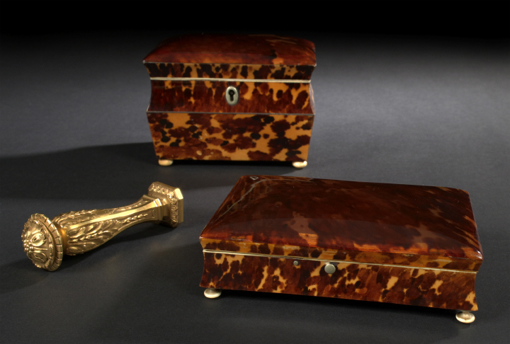 Appraisal: Edwardian Tortoiseshell and Bone Jewel Casket first quarter th century