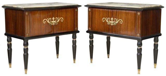 Appraisal: pair Italian mid-century modern rosewood finish nightstands c s each