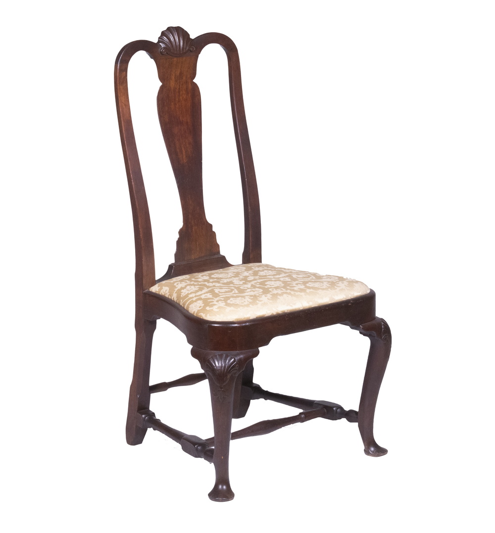 Appraisal: QUEEN ANNE SIDE CHAIR Circa Walnut Side Chair attributed to