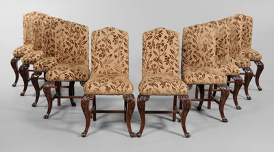 Appraisal: Set of Ten Mahogany Dining Chairs probably South American early