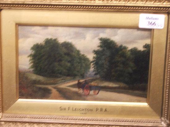 Appraisal: F LEIGHTON - Landscape with horse and cart and Coastal