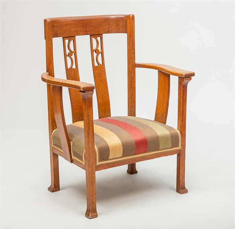 Appraisal: Arts and Crafts Oak Armchair x x in Provenance Sold