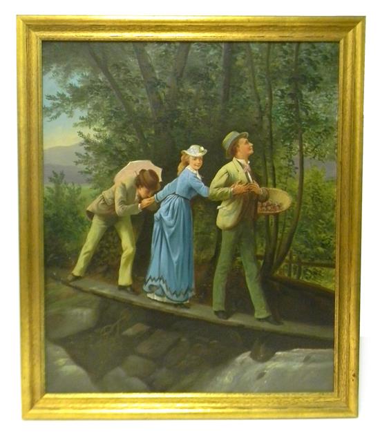 Appraisal: Late th C American School oil on canvas comic portrayal