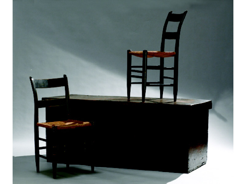 Appraisal: PAIR OF AMERICAN TH CENTURY SIDE CHAIRS Ebonized finish with