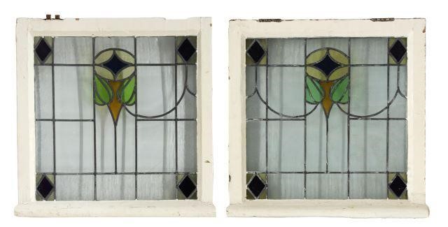 Appraisal: lot of English architectural stained and leaded glass windows early