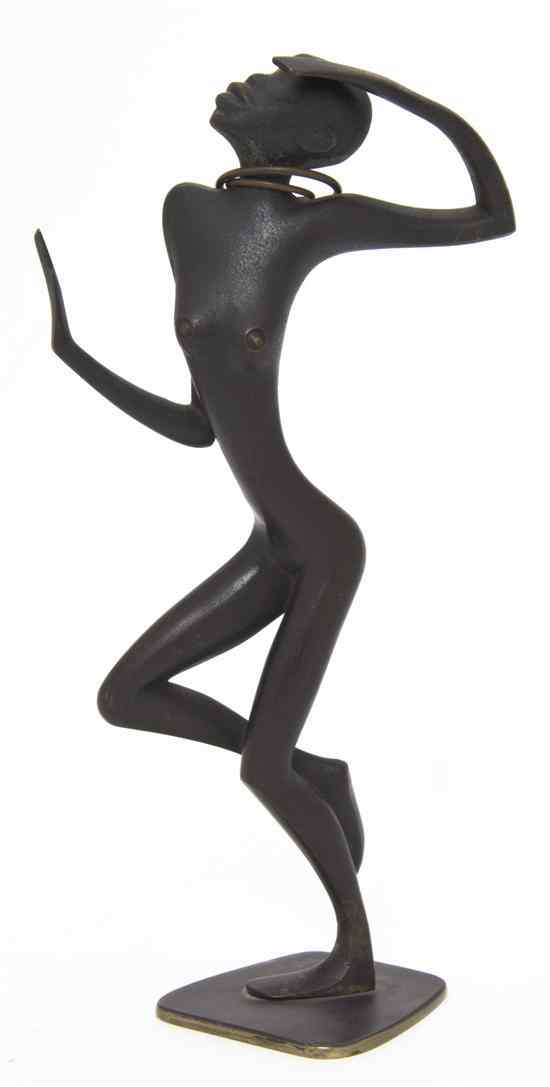 Appraisal: An Austrian Bronze Figure Hagenauer depicting a stylized African dancer