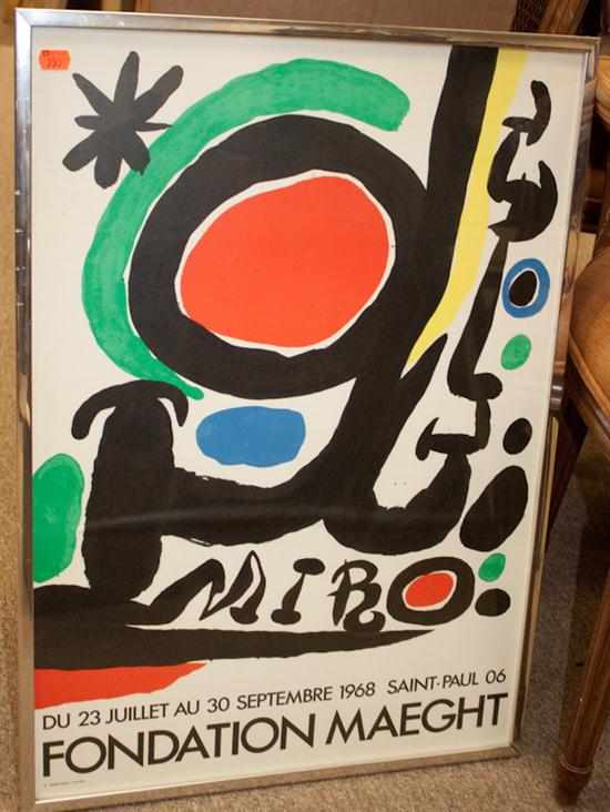 Appraisal: Jean Miro framed exhibition poster Estimate - No condition report