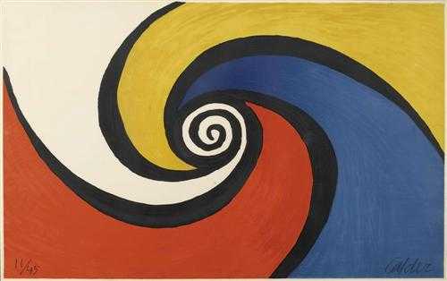 Appraisal: CALDER ALEXANDER Philadelphia - New York Vortex in Yellow Blue