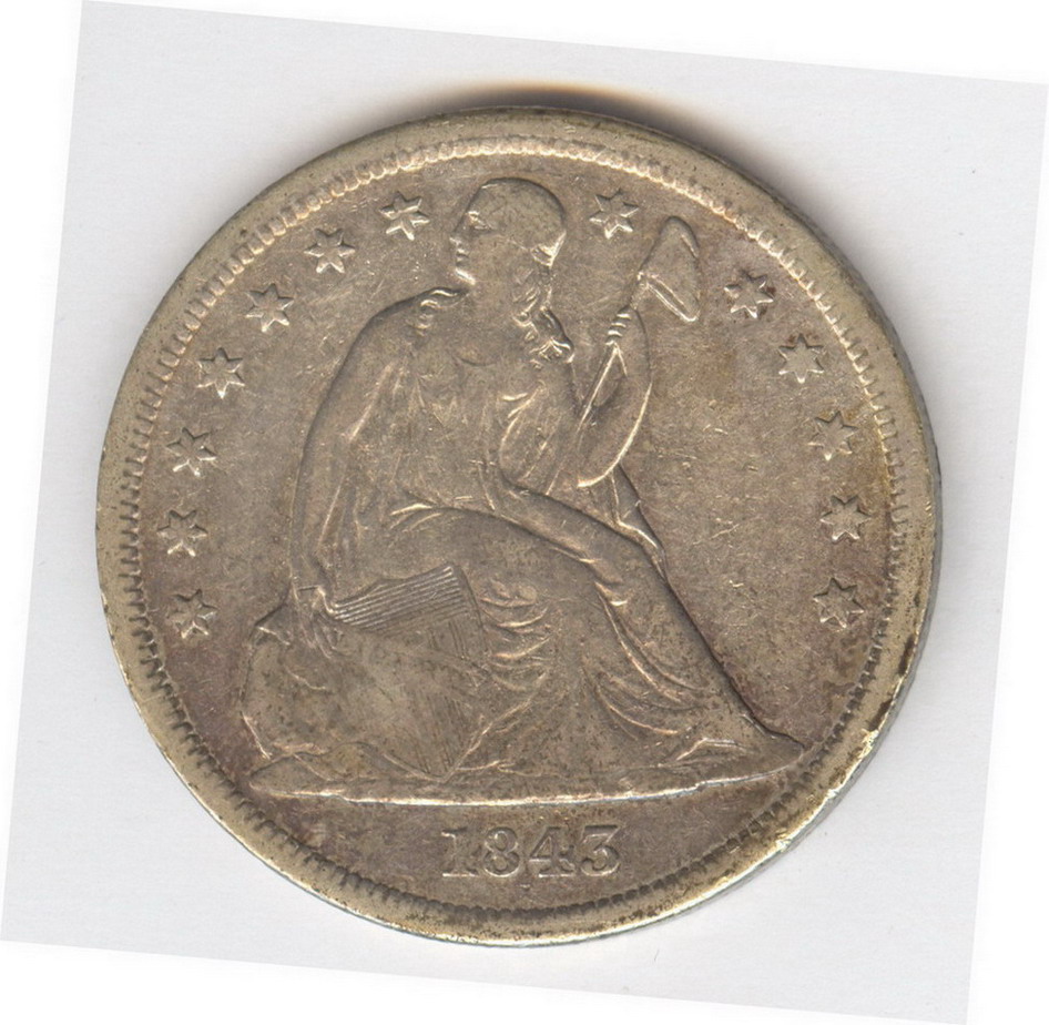 Appraisal: U S SEATED LIBERTY SILVER DOLLAR Estate coin