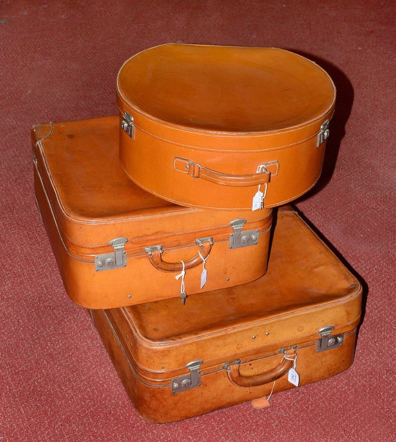 Appraisal: TWO SIMILAR LEATHER DRESSING CASES the locks stamped Legge Made