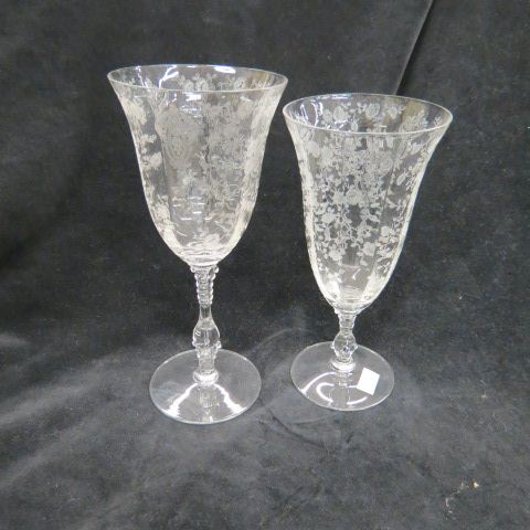 Appraisal: Cambridge Rosepoint Crystal Goblets - and - excellent