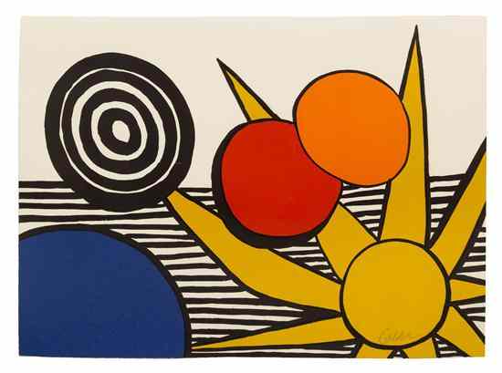 Appraisal: Alexander Calder American - Sun and Two Red Circles lithograph