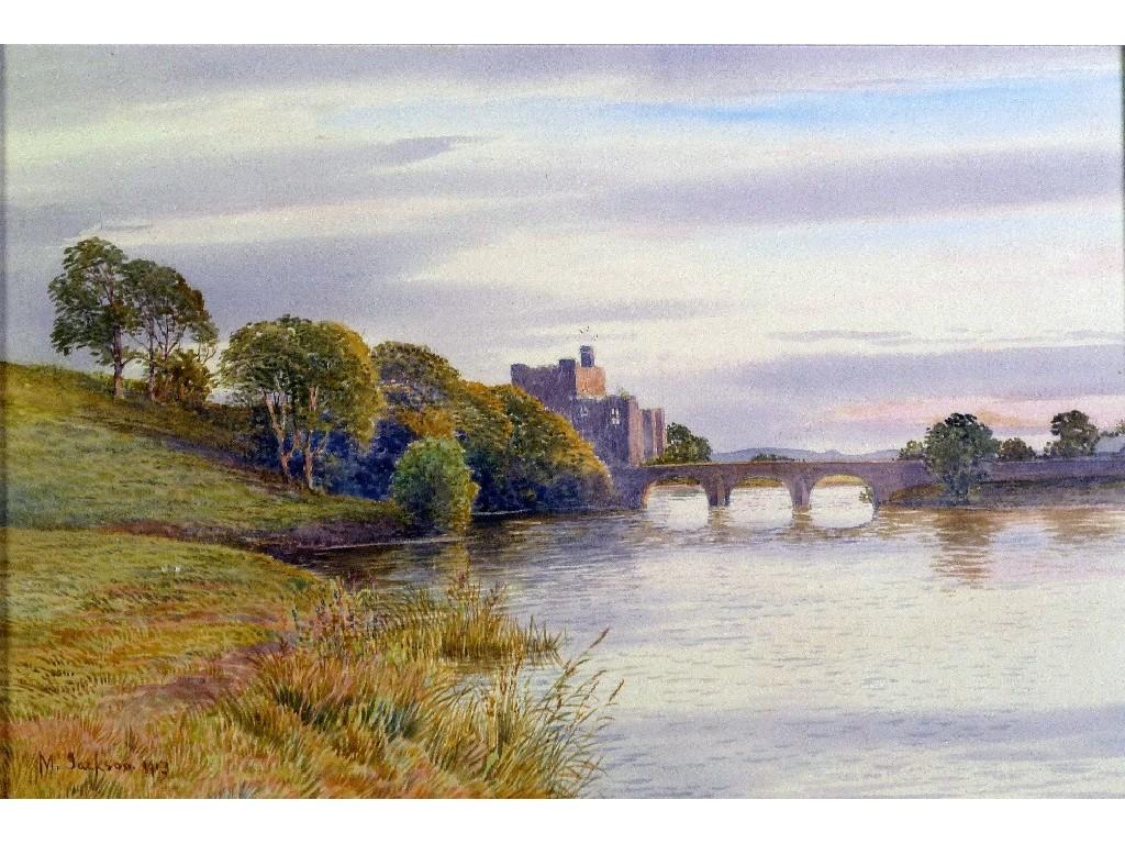 Appraisal: M JACKSON TH CENTURY PAIR OF WATERCOLOUR DRAWINGSRiverbank scenesSigned dated