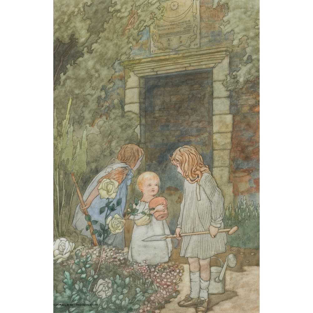 Appraisal: CHARLES ROBINSON BRITISH - ILLUSTRATION FOR 'THE FOUR GARDENS' watercolour