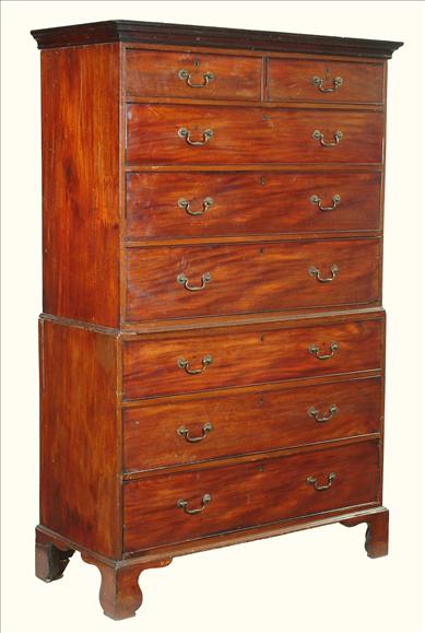 Appraisal: A George III mahogany tallboy circa cm high cm wide