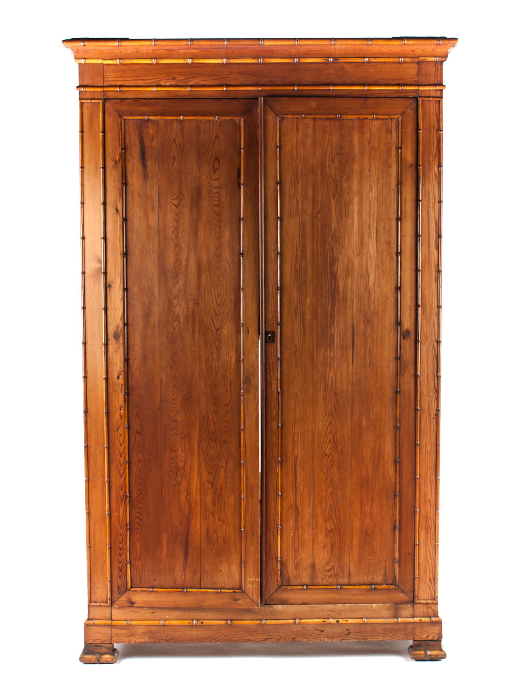 Appraisal: Victorian pine and bamboo wardrobe in the Japanese taste pine