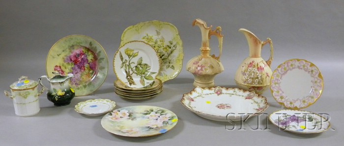 Appraisal: Approximately Sixteen Pieces of Hand-painted China including two hand-painted Austrian