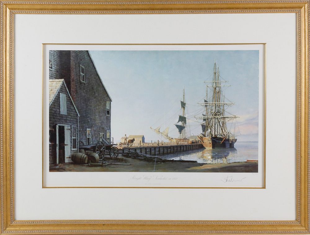 Appraisal: John Stobart Limited Edition Lithograph Straight Wharf Nantucket in John