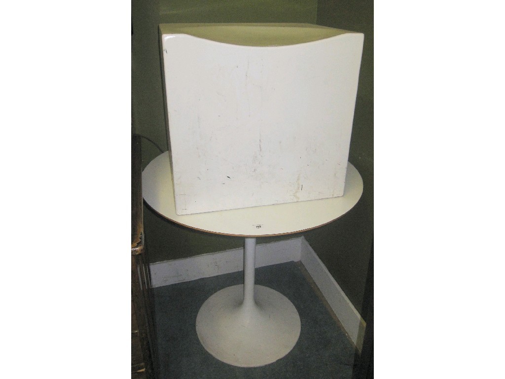 Appraisal: 's plastic pedestal table and a similar stool