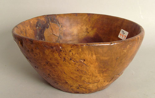 Appraisal: Burl bowl th c h dia