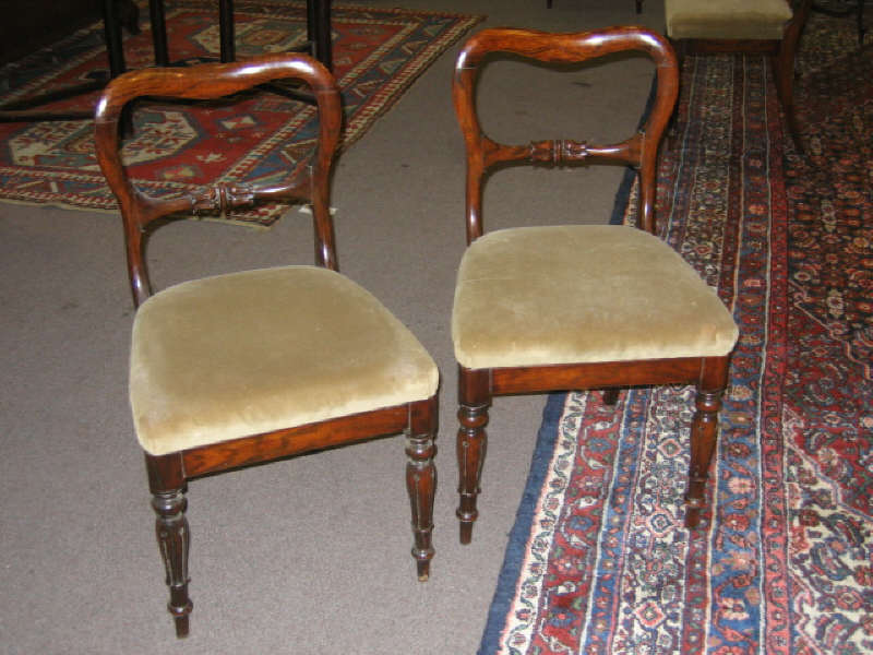 Appraisal: SIX AMERICAN TH CENTURY ROSEWOOD SIDE CHAIRS The set with