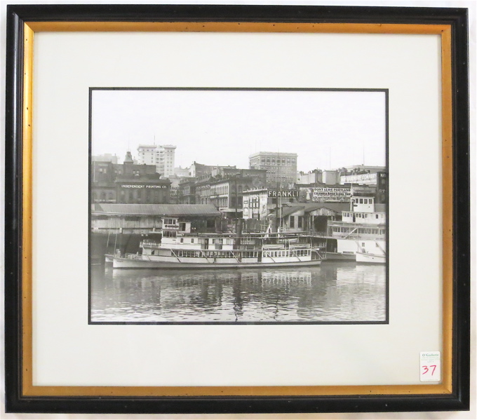 Appraisal: PHOTOGRAPHIC PRINT depicting the Portland waterfront with ferry boats and