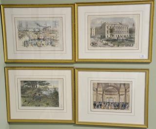 Appraisal: Set of sixteen framed Harper's Weekly hand colored engravings including