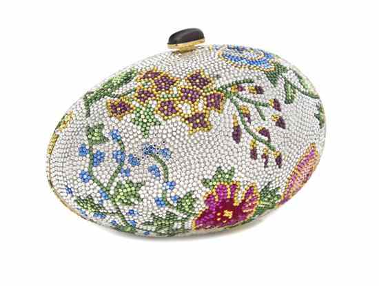 Appraisal: A Judith Leiber Multicolor Crystal Egg Minaudiere multicolor crystals in