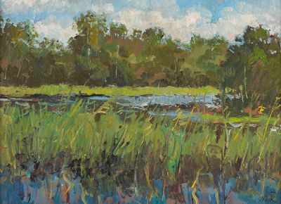 Appraisal: Mark Kremer Russian b Overgrown Pond Oil on artist's board