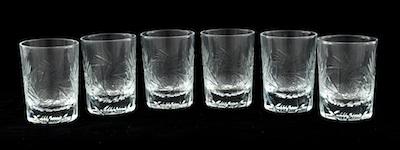 Appraisal: Six Cut Glass Tumblers The heavy unmarked cut glass tumblers