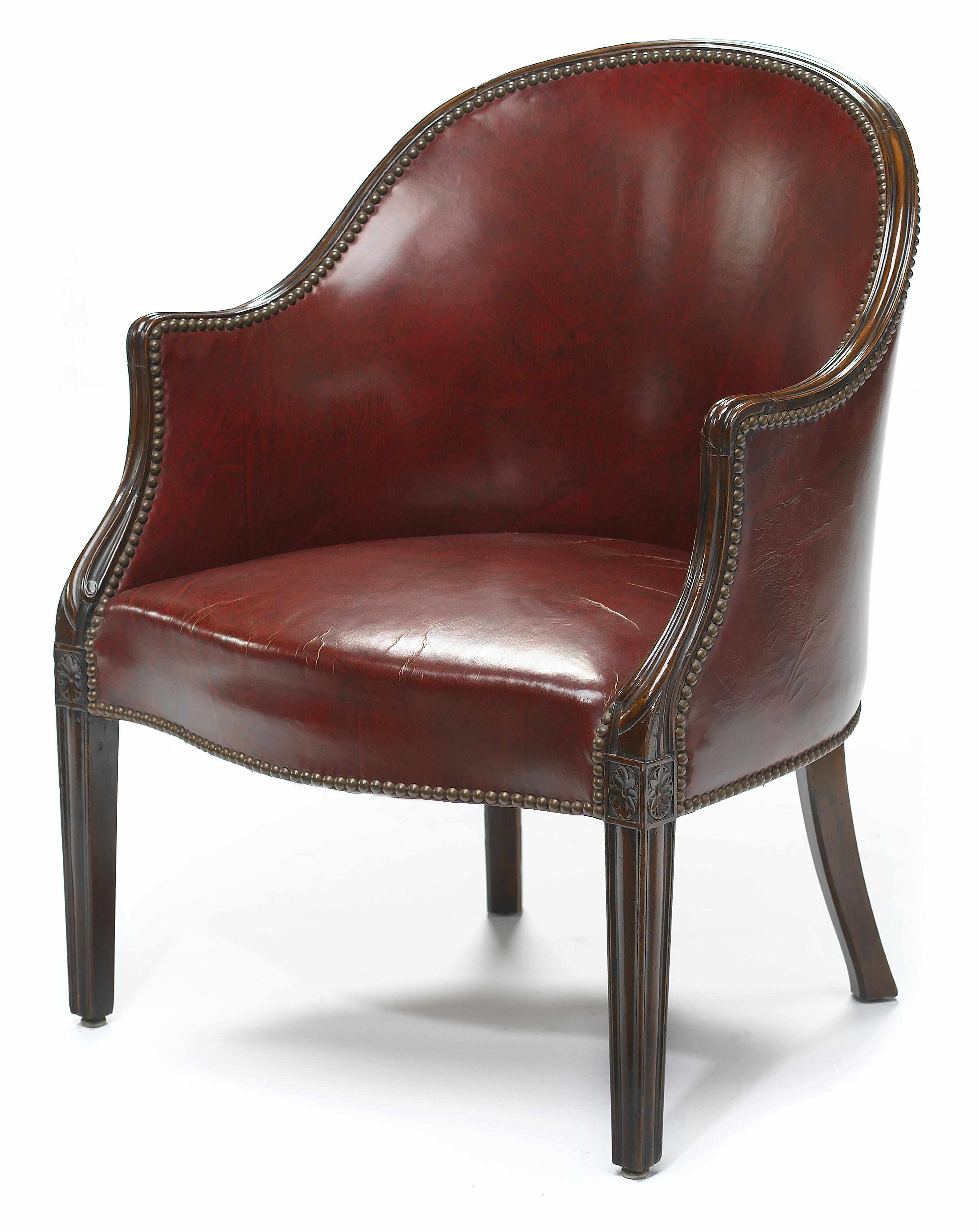 Appraisal: A George III mahogany tub armchair fourth quarter th century