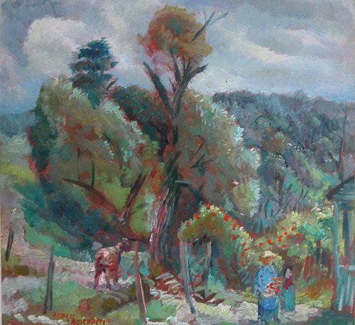 Appraisal: a lovely impressionist treatment of Rosenberg's Friend's property in Ligonier