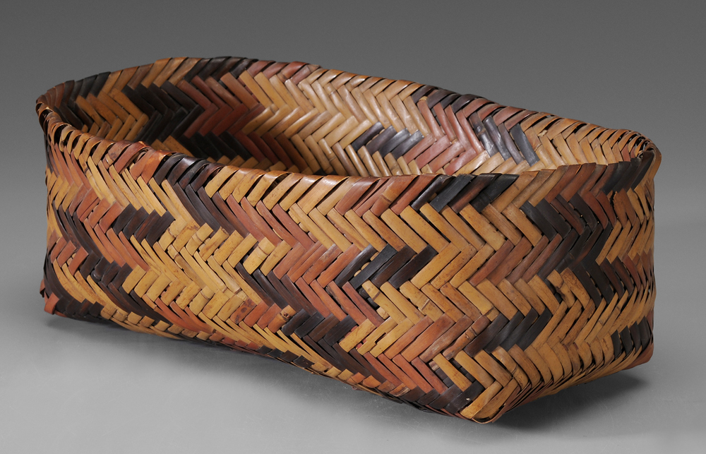 Appraisal: Cherokee Double-Woven River Cane Basket North Carolina early th century