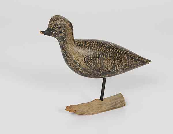 Appraisal: Carved Wood Shorebird Decoy A weathered carved and painted shorebird