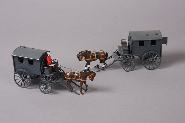 Appraisal: Lot of wagons with horses by Steadfast of England one