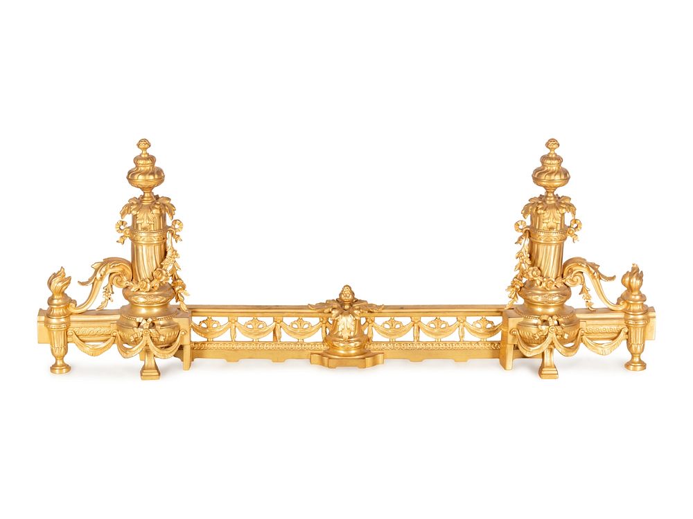 Appraisal: A Napoleon III Style Gilt Bronze Fireplace Suite A Napoleon