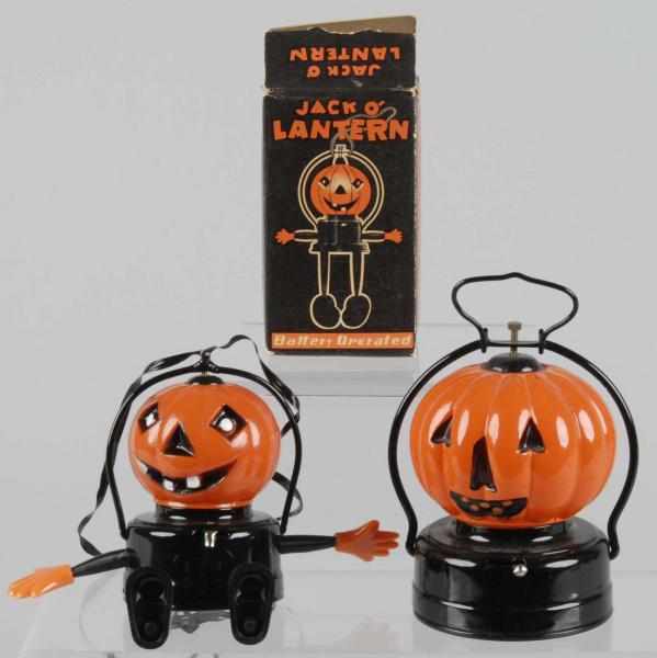 Appraisal: Lot of Halloween Battery-Op Jack-O-Lanterns Description Includes one with arms