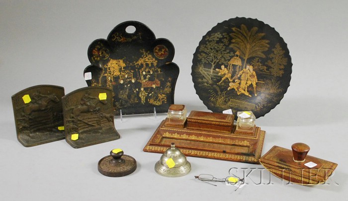 Appraisal: Group of Assorted Desk and Decorative Items a gilt decorated