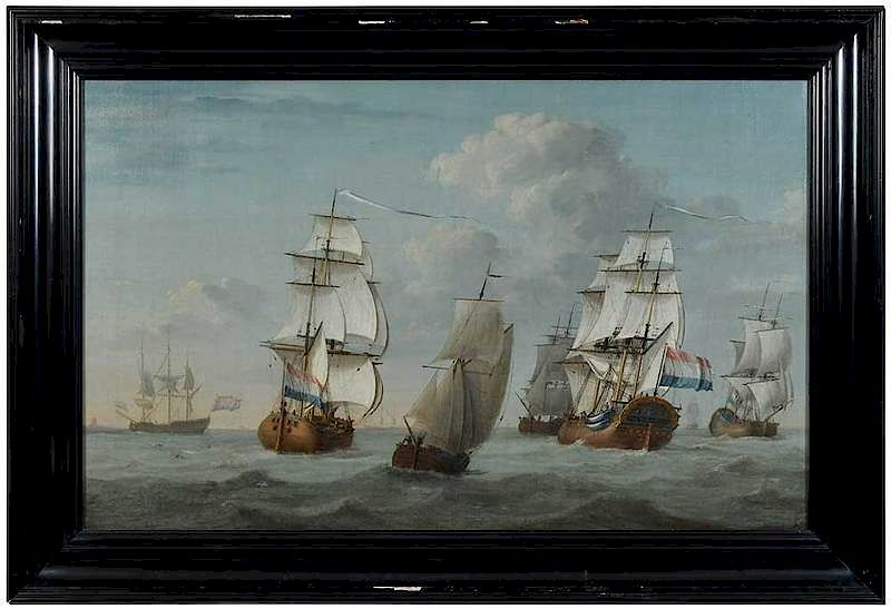 Appraisal: Joghem de Vries Dutch active - Dutch Ships in a