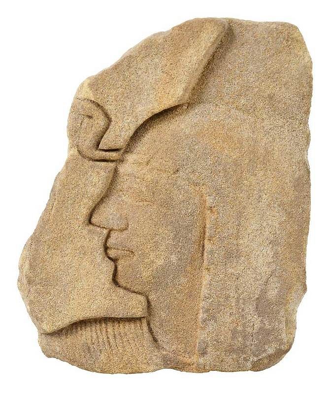 Appraisal: Egyptian Sandstone Relief Fragment of Face probably ancient exact age